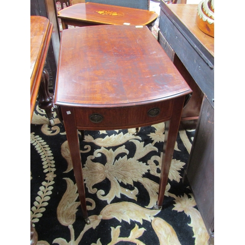 5497 - A Georgian oval top mahogany Pembroke Table stamped R2403 with satinwood  crossbanding and lining th... 