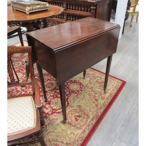 5515 - A Victorian mahogany full front occasional table cabinet with slender square tapering legs to castor... 