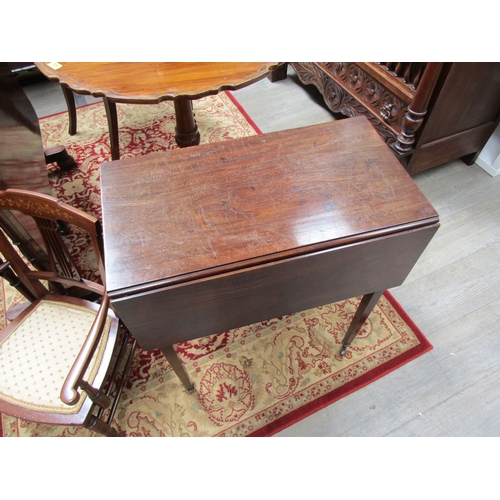 5515 - A Victorian mahogany full front occasional table cabinet with slender square tapering legs to castor... 