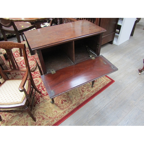 5515 - A Victorian mahogany full front occasional table cabinet with slender square tapering legs to castor... 