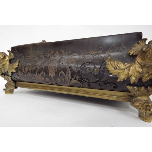 5503 - A 19th Century tortoiseshell Boulle work desk stand with ormolu embellishment, decorated with figure... 