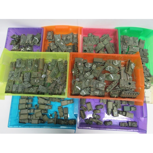 7299 - A collection of plastic kit built model military vehicles including tanks, armoured cars, trucks etc... 