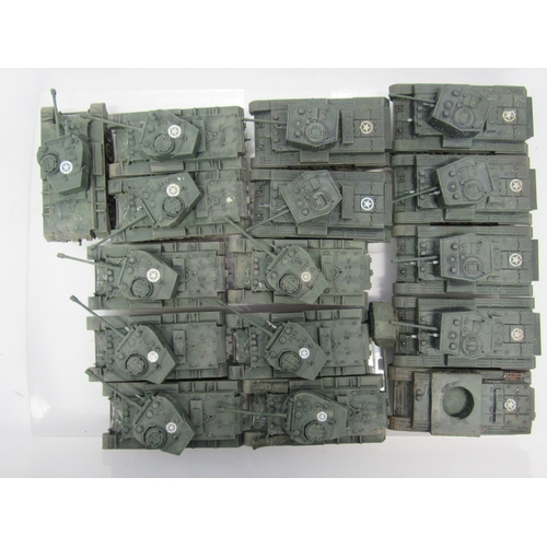 7294 - A collection of plastic kit built model military vehicles including tanks, half-tracks, armoured car... 