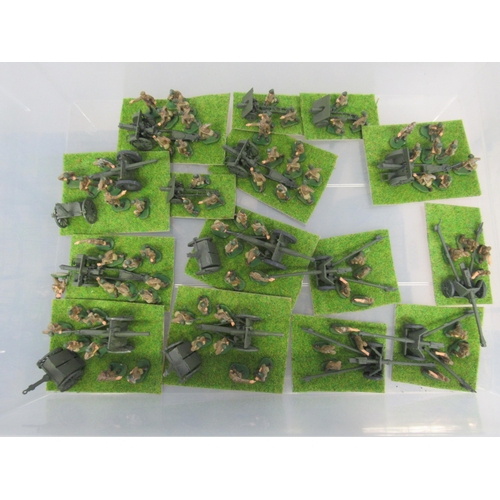 7293 - A collection of hand painted plastic and metal wargames WWII military miniature figure dioramas (app... 