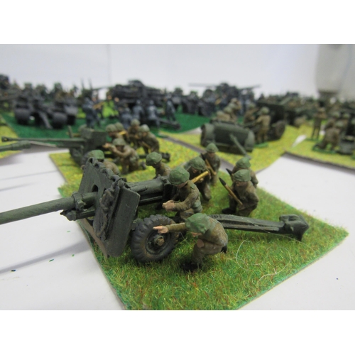 7293 - A collection of hand painted plastic and metal wargames WWII military miniature figure dioramas (app... 