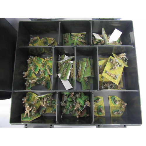 7290 - A collection of hand painted plastic and metal wargames WWII military miniature figures and dioramas... 