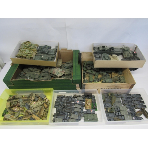 7297 - A collection of plastic kit built model military vehicles including tanks, half-tracks etc. (approx.... 