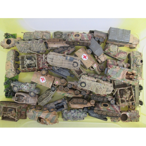 7297 - A collection of plastic kit built model military vehicles including tanks, half-tracks etc. (approx.... 