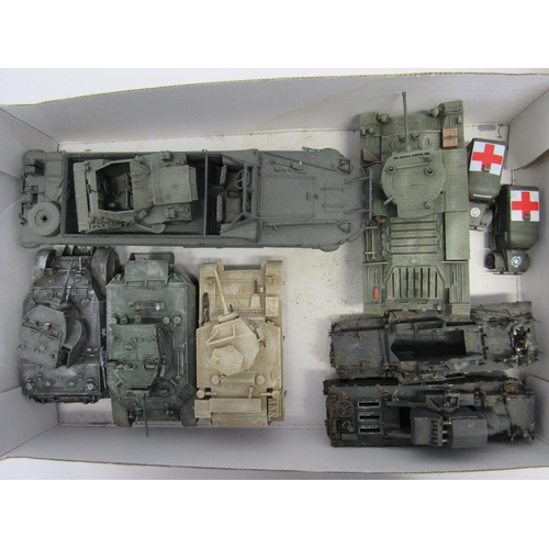 7297 - A collection of plastic kit built model military vehicles including tanks, half-tracks etc. (approx.... 