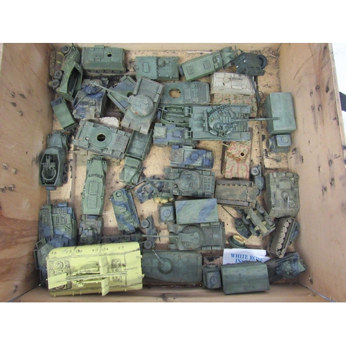 7297 - A collection of plastic kit built model military vehicles including tanks, half-tracks etc. (approx.... 