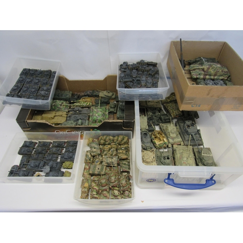 7296 - A collection of plastic kit built model military vehicles including tanks, armoured cars etc. (appro... 