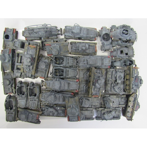 7296 - A collection of plastic kit built model military vehicles including tanks, armoured cars etc. (appro... 