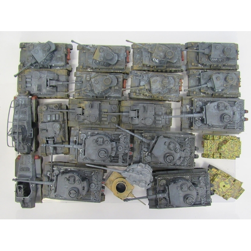 7296 - A collection of plastic kit built model military vehicles including tanks, armoured cars etc. (appro... 