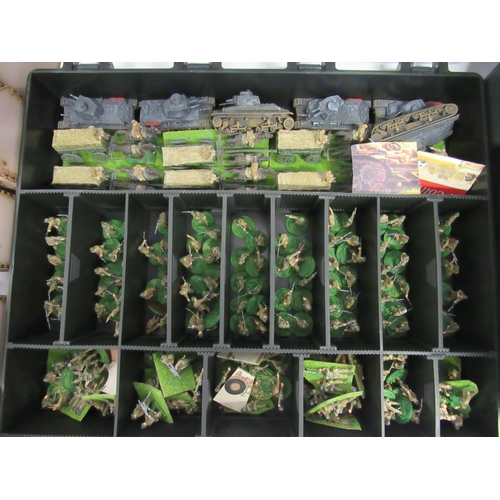 7295 - A collection of WWII themed wargames accessories to include hand painted military figures, plastic k... 