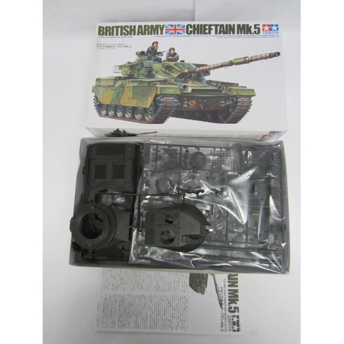 7345 - Five Tamiya 1:35 scale military plastic model kits to include 35283 German 88mm Gun Flak 36, 35068 B... 