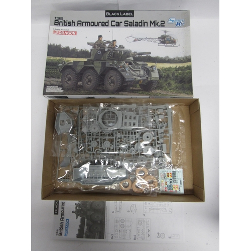 7342 - Five Dragon 1:35 scale military plastic model kits to include 6317 Sd.Kfz.184 Ferdinand, 6789 M6A1 H... 