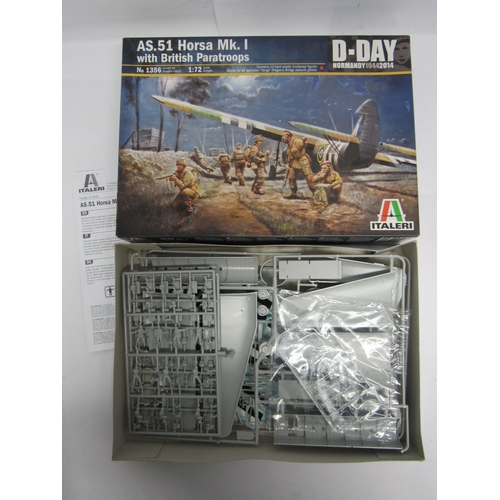 7337 - Six Italeri 1:35 and 1:72 scale military plastic model kits to include 1356 AS.51 Horsa Mk.1 with Br... 