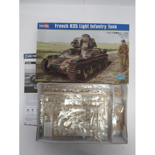 7341 - Five Hobby Boss 1:35 scale military plastic model kits to include82497 Soviet T-26 Light Infantry Ta... 