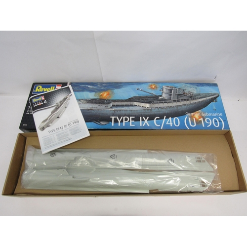 7346 - Three Revell 1:72 scale plastic model kits to include 05015 German Submarine VII C 