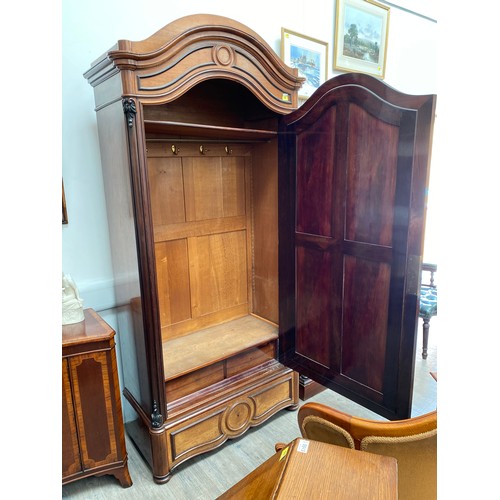 5469 - A 19th Century French rosewood single mirrored door Armoire, the door opens to reveal hanging space ... 