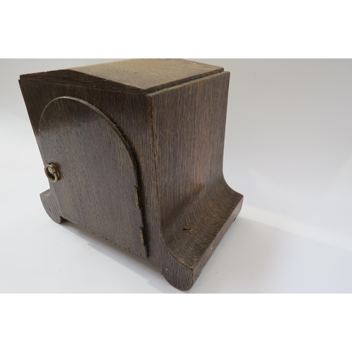 4032 - Gustav Becker Germany early 20th Century Westminster chime mantel clock with silent chime, oak case,... 