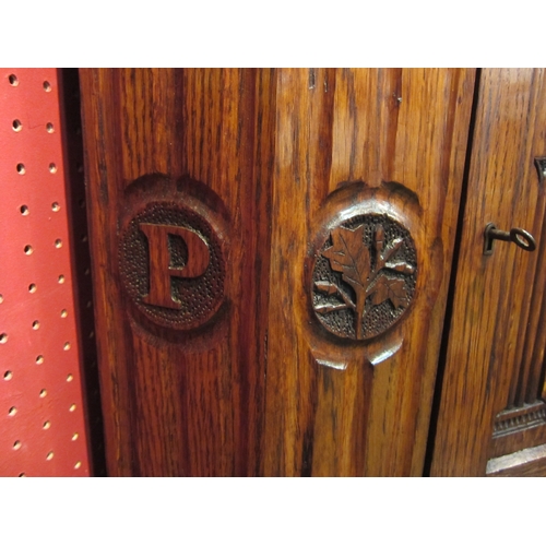 4048 - A corner cupboard of small proportions, dated 