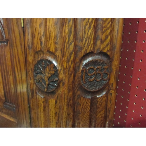 4048 - A corner cupboard of small proportions, dated 