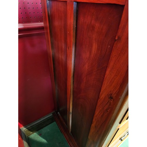 4122 - A satinwood two over three panel sided chest of drawers with outswept feet, 110cm tall x 107cm wide ... 