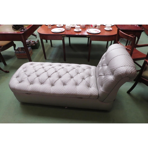 4150 - A late Victorian ottoman day bed with dual hinged button seat (opening either side), the button back... 