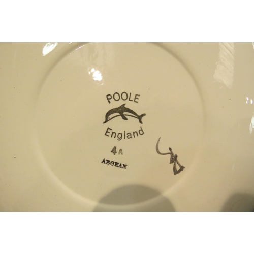 4327 - A Charlotte Rhead Crown Ducal charger, 32cm diameter, and a Poole plate, 24cm diameter (2)  (E)  £20... 