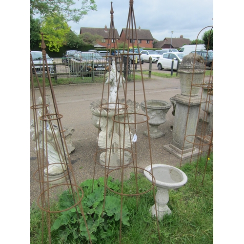 6063 - A pair of steel arrow top obelisks