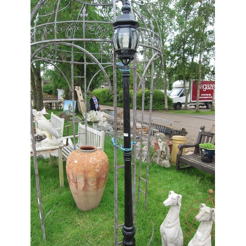 6094 - A cast alloy garden lantern on post