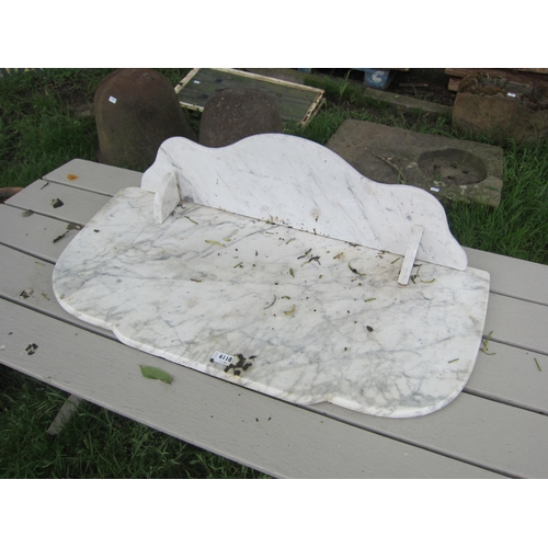 6110 - A marble washstand top, gallery back