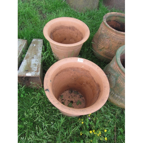 6112 - A pair of terracotta Yorkshire Flower Pot Co. flower pots, 13