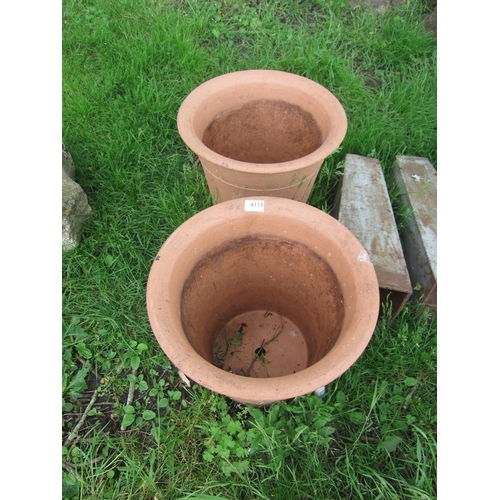 6114 - A pair of terracotta Yorkshire Flower Pot Co. flower pots, 13