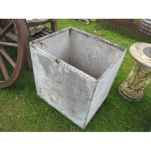 6169 - A riveted galvanised water tank with tap, 24