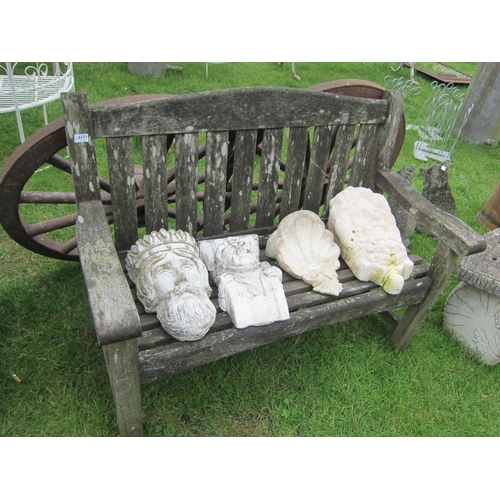 6171 - A 4ft hardwood garden bench with 'Woodfurn' plaque