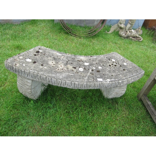 6174 - A curved composition garden bench