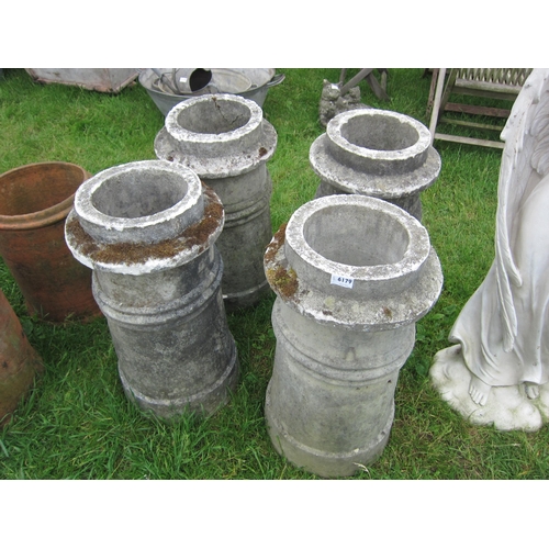 6179 - A set of four chimney pot shaped planters