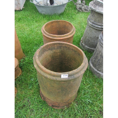 6180 - Two terracotta chimney pots