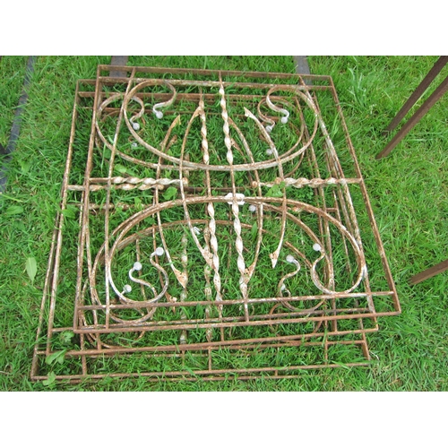 6185 - Four iron decorative panels