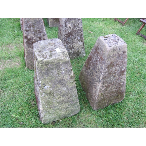 6510 - Two weathered staddle stones, no caps