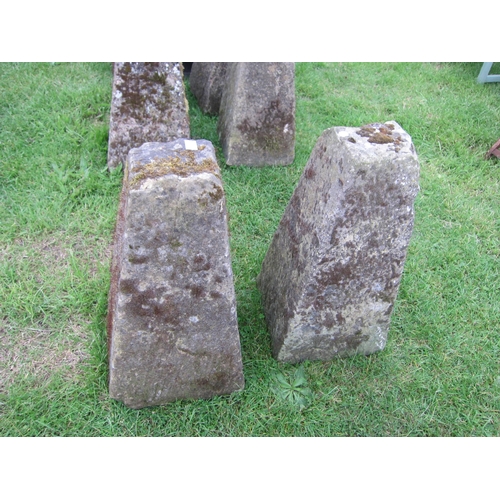 6511 - Two weathered staddle stones, no caps