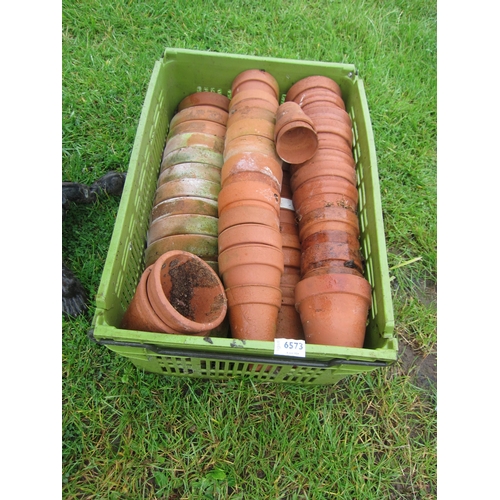 6573 - A tray of terracotta pots    (R) £10