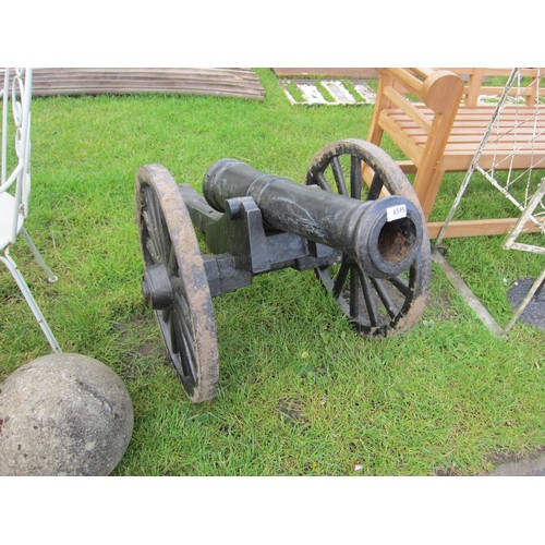 6595 - A cast iron ornamental garden cannon