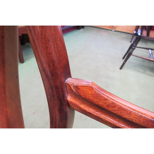 4153 - A pair of early Victorian mahogany kidney shape back rest chairs on turned and tapering fore legs (R... 