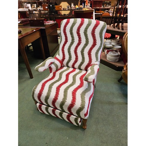 4158 - A French late 19th/early 20th Century reclining armchair with adjustable footstool and swivel arms