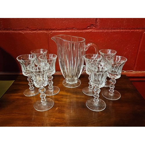 4152 - Eight Waterford crystal stemmed dessert wine glasses (one a/f) and a 