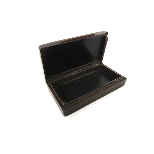 4314 - A late 19th Century French pressed horn box the top decorated with African Lion tearing apart a gaze... 