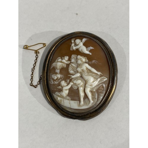 4316A - A Victorian silver mounted Cameo, dents to mount, 6.3cm x 5.2cm  (E)  £20-30